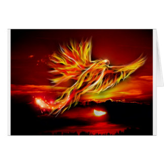 Burning Red Flying Phoenix Garden of Tarot Cards