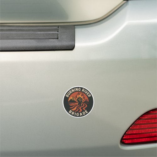 Burning River Brigade Bumper Sticker Car Magnet