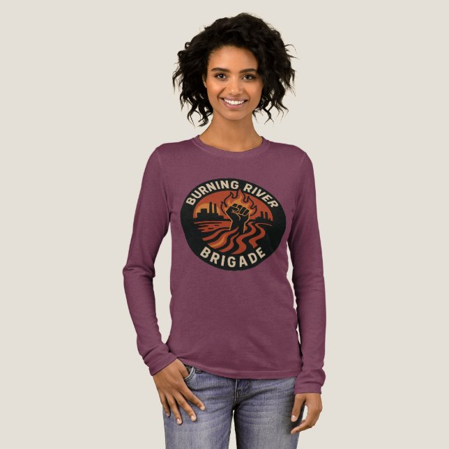 Burning River Brigade long sleeve  Tri-Blend Shirt (Full Front)