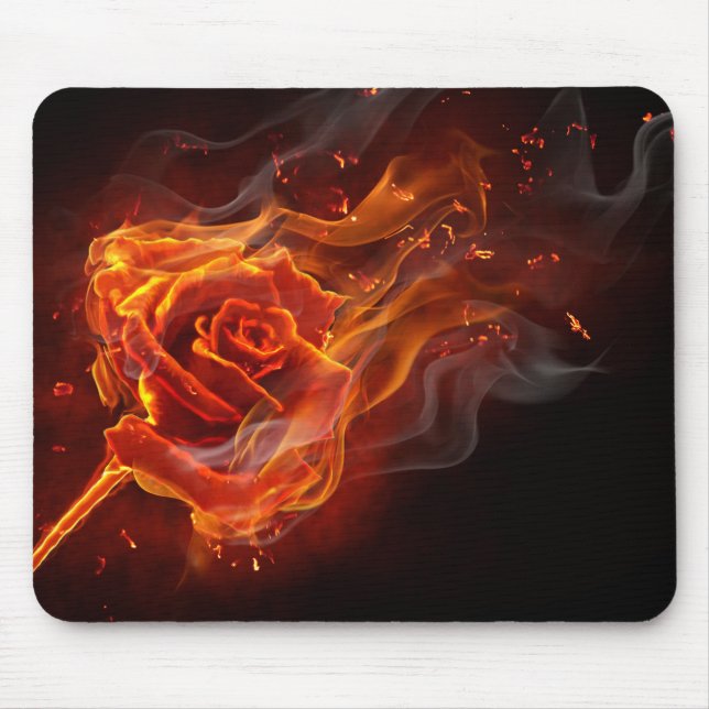 Burning Rose Mouse Pad (Front)
