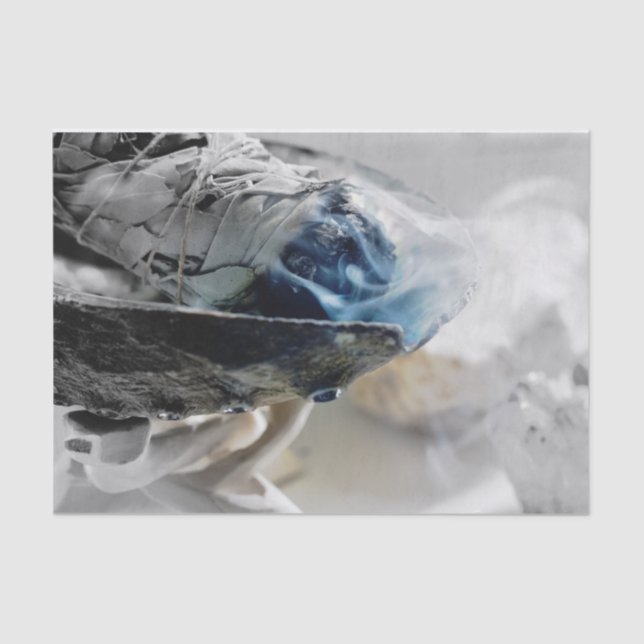 Burning Sage Smoking Metaphysical Esoteric Party Tissue Paper (Front)