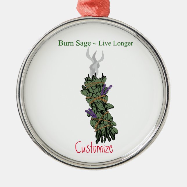 Burning Sage Thunder_Cove Metal Ornament (Front)