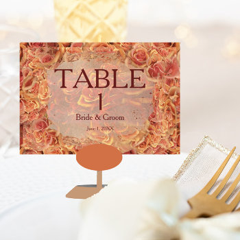 Burning Sand Roses Table Card by deluxephotos at Zazzle