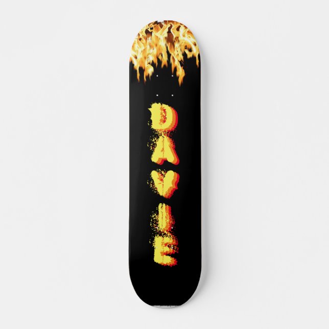 Burning Skateboard with Your Name Deck (Front)