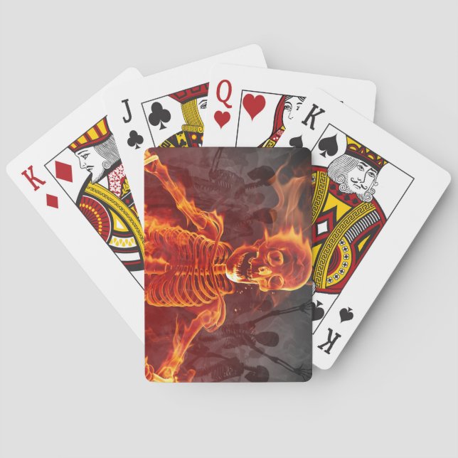 Burning Skeleton Poker Cards (Back)