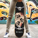 Burning Skull Flames Custom Name Skateboard<br><div class="desc">Burning Skull Flames Custom Name skateboard</div>