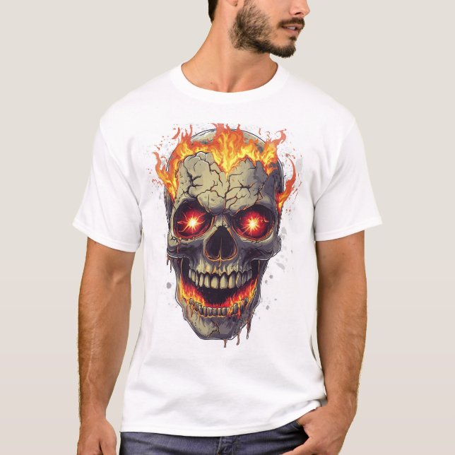 Burning Skull Inferno T-Shirt (Front)