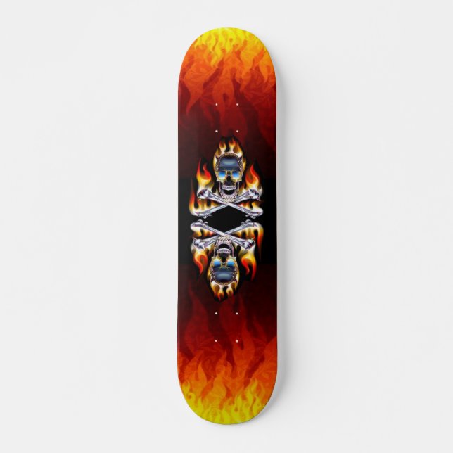 Burning Skulls Skateboard Deck (Front)