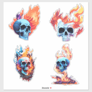 Burning skulls sticker
