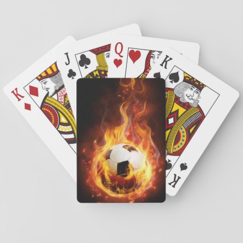 Burning Soccer Ball Poker Cards