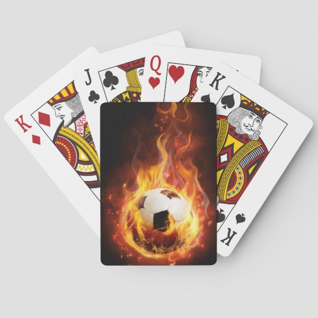Burning Soccer Ball Poker Cards (Back)