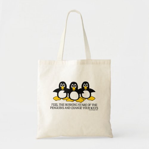 Burning Stare Of The Penguins Bags