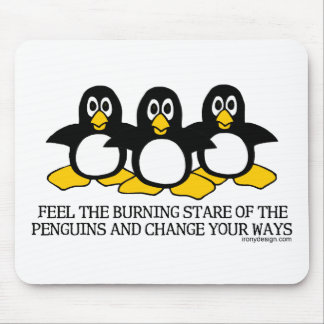 Burning Stare Of The Penguins Mous... - Customized Mouse Pad