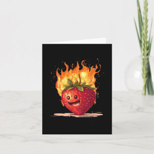 Burning Strawberry Costume With Flames T-shirt.png Card