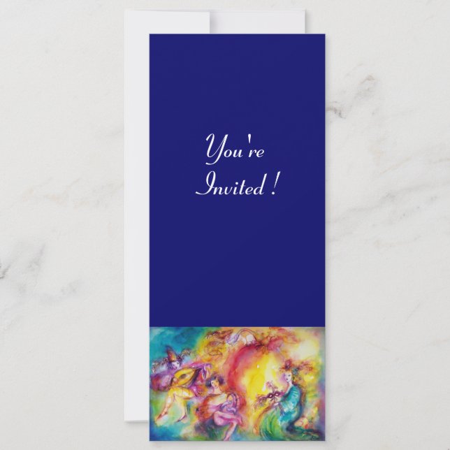 BURNING THE CARNIVAL, Mardi Gras Masquerade Ball Invitation (Front)