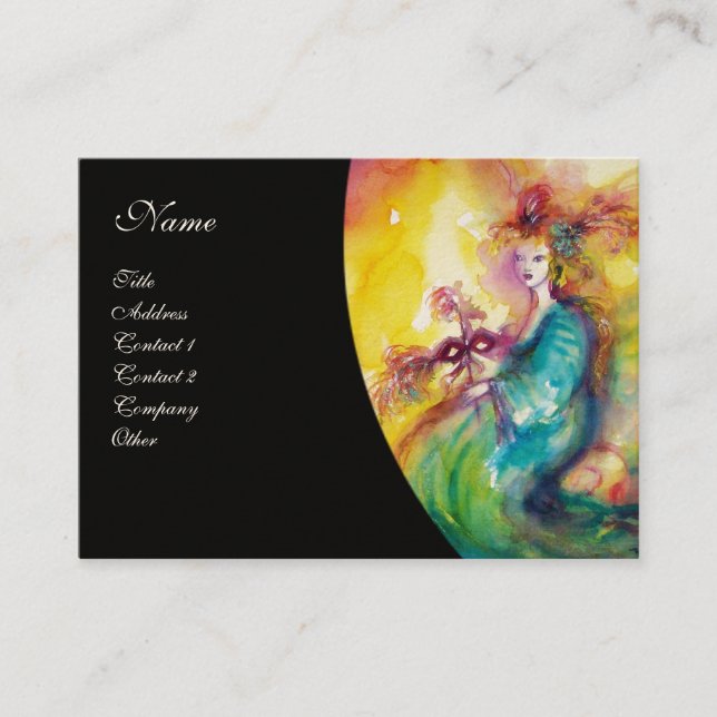 BURNING THE CARNIVAL / Theater ,Dance and Music Business Card (Front)