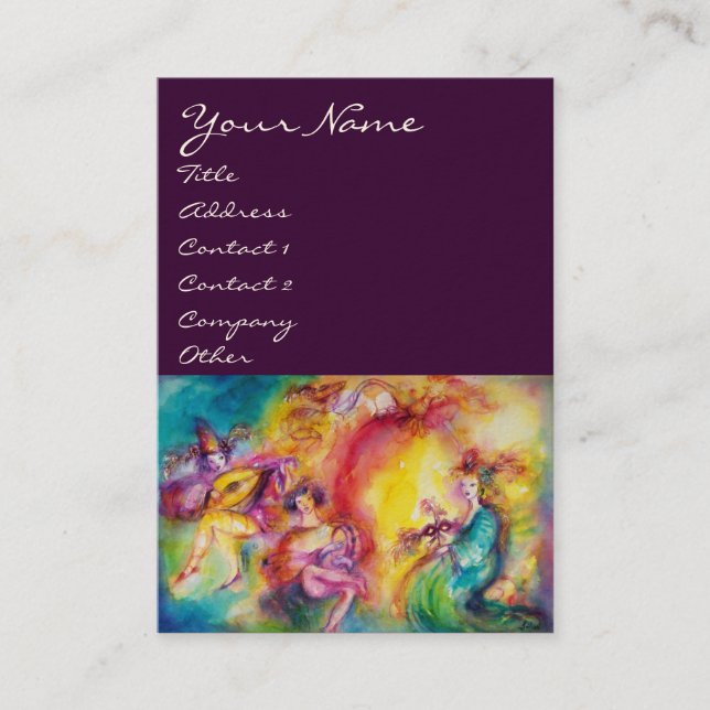 BURNING THE CARNIVAL / Theater ,Dance and Music Business Card (Front)