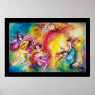 BURNING THE CARNIVAL / Venetian Masquerade Dance Poster