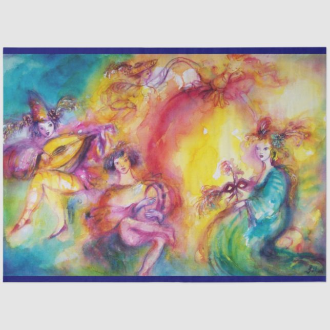 BURNING THE CARNIVAL Venetian Masquerade Dance  Tissue Paper (Front)
