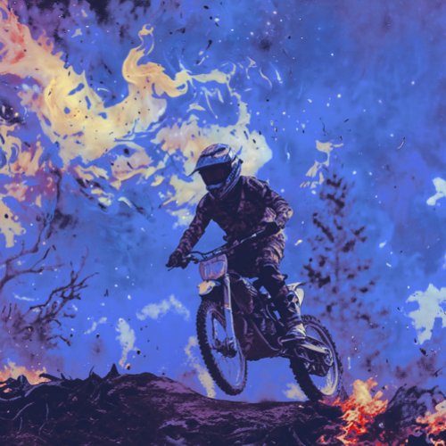 Burning Trails _ Dirt_bike Rider Poster