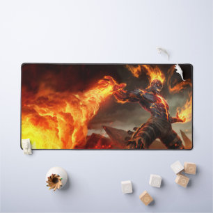 Burning Vengeance Gaming Desk Mat   flame mousepad