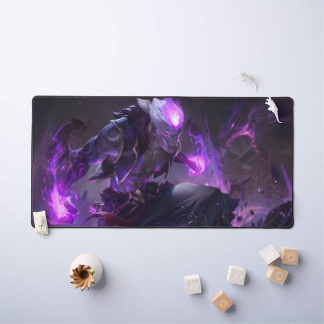 Burning Vengeance Gaming Desk Mat | flame mousepad (Kids Table)