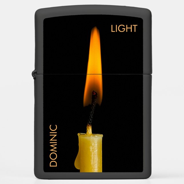 Burning wax candle customizable elegant zippo lighter (Front)