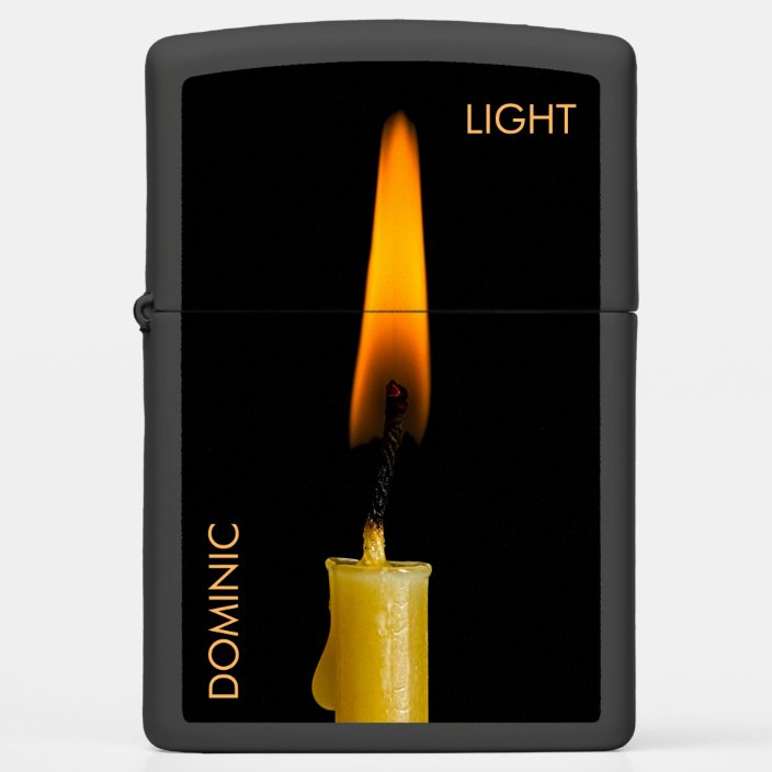 Burning wax candle customizable elegant zippo lighter