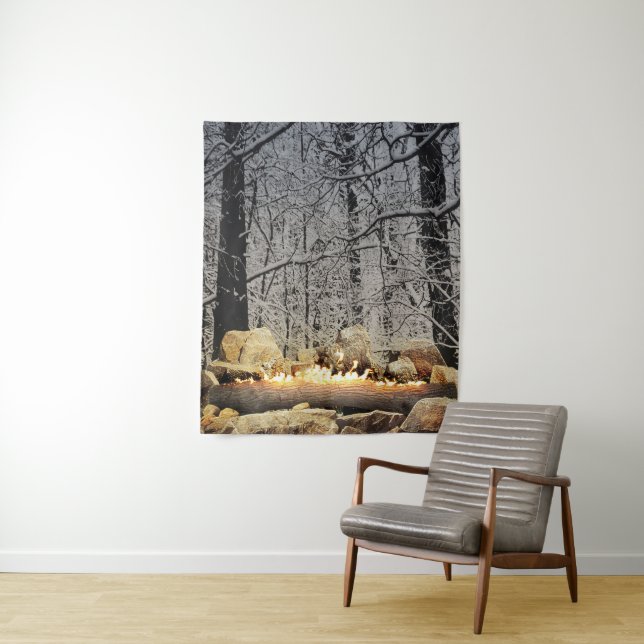 Burning Yule Log Tapestry (In Situ)