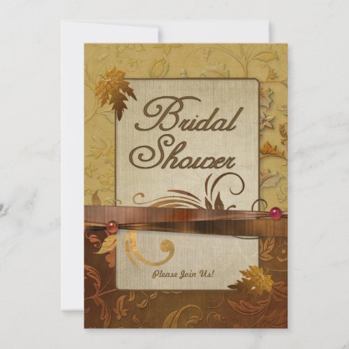 Burnished Autumn Gold Bridal Shower Personalized Invite