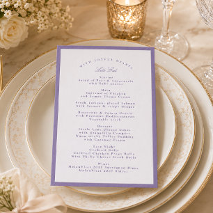 Burnished Lilac 5x7 Wedding Letterpress Menu Cards