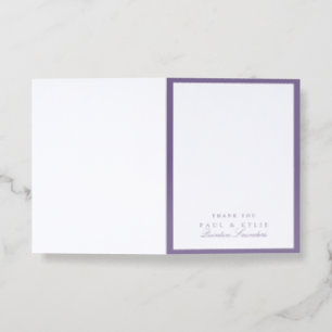 Burnished Lilac Classic Wedding Letterpress Thank You Card