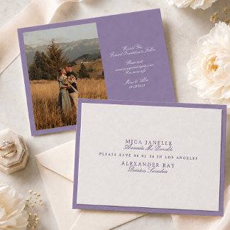 Burnished Lilac Formal Save the Date Letterpress Photo Cards