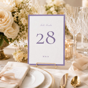 Burnished Lilac Letterpress Wedding Table Number