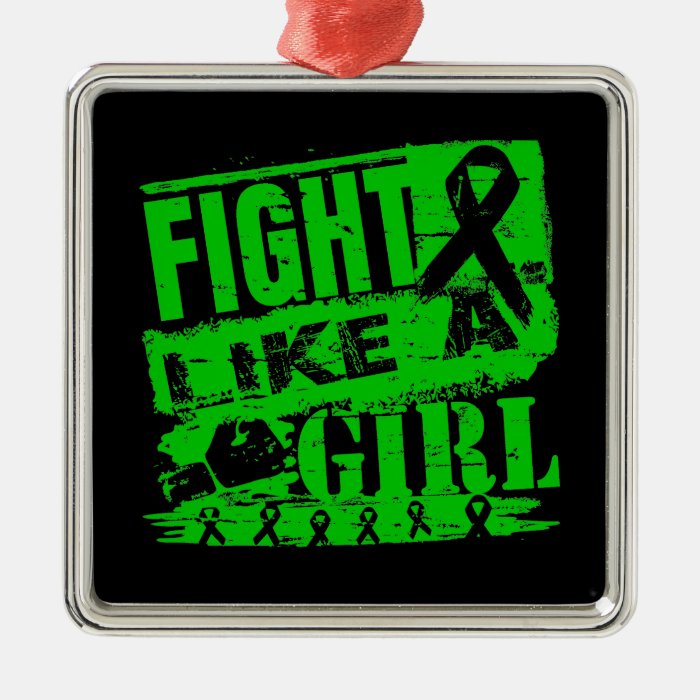 BurnOut Fight Like a Girl Traumatic Brain Injury Christmas Tree Ornament