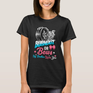 Burnout or Bows Gender Reveal Baby Announcement Bi T-Shirt