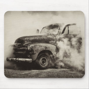 Burnout Pit Vintage Truck Mouse Pad