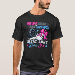 Burnouts or Bows Gender Reveal Party Announcement T-Shirt