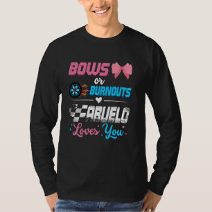 Burnouts Or Bows Gender Reveal Party Announcement T-Shirt