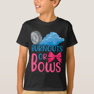 Burnouts or Bows Gender Reveal party Idea for mom T-Shirt