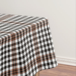 Burns Check Scottish Brown Black Plaid Pattern Tablecloth