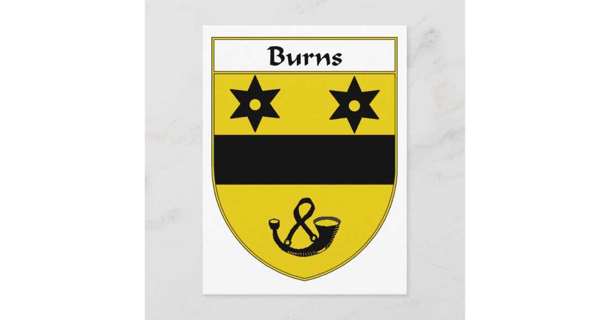Burns Coat of Arms/Family Crest Postcard Zazzle