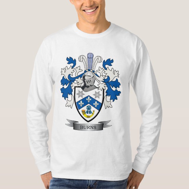 Burns Family Crest Coat of Arms T-Shirt (Front)