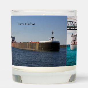 Burns Harbor glass candle