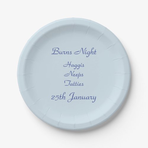 Burns Night Paper Plates