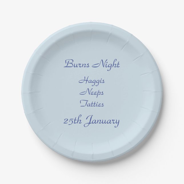 Burns Night Paper Plates (Front)