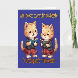 Burns Night Sleeket, Cowran, Tim’rous Feline Recit Holiday Card