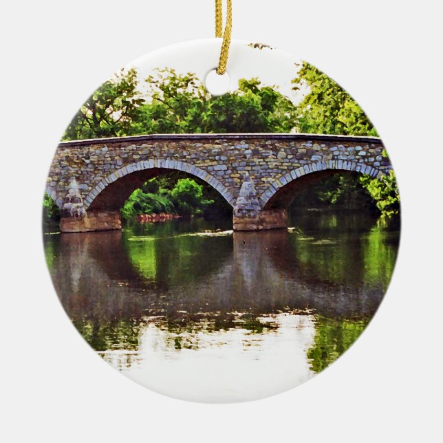 Burnside Bridge Antietam Ceramic Ornament (Front)