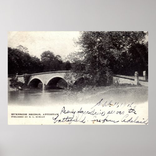 Burnside Bridge Antietam MD Civil War 1906 Poster