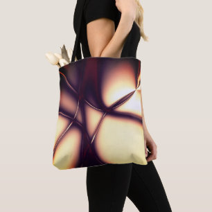 Burnt beige cream under bright line look like cord tote bag